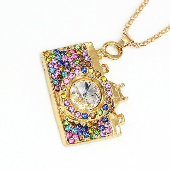 📷 Crystal Rhinestone Camera Chain Necklace📸 - Picture 8 of 11